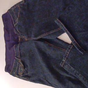 Belly by Design maternity size XL boot cut dark denim jeans 7" blue Belly panel